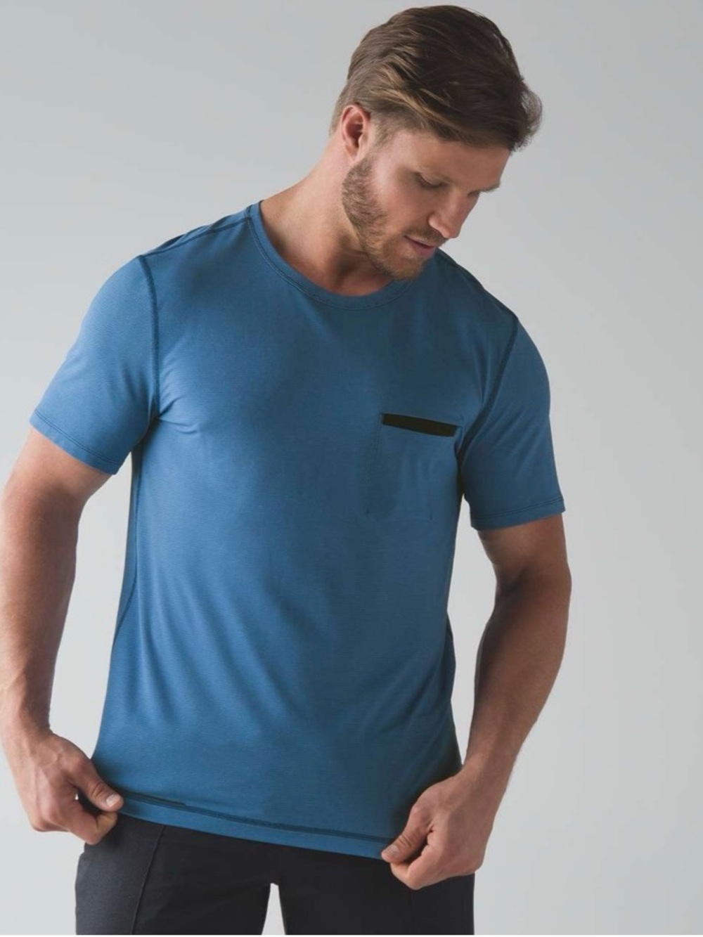 Lululemon Men's Blue R.A.D. Run All Day Short Sleeve Running Athletic Shirt Sz M